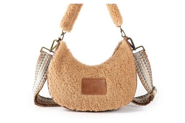 Camel teddy crossbodytas Lok