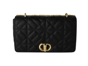 Tas met stiksels en gouden detail Black