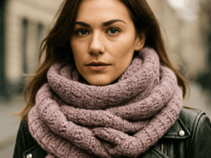 Chunky shawl Cozy Style – Lila (handgemaakt)
