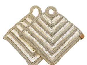 Retro pannenlappen - zand-offwhite