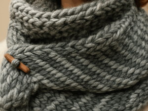 HugMe Shawl - lichtgrijs/donkergrijs (handgemaakt)