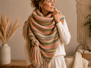 Handgebreide Shawl Multicolor – Lovely Label with Love
