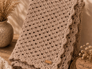 Handgemaakt gehaakt Boho Plaid Warm Taupe in neutrale beige tint