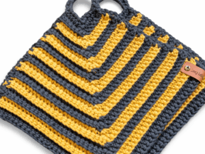 pannenlappen retro Grijs/ Mosterd