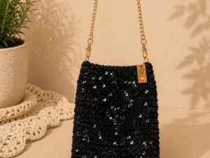 Glitter schoudertasje zwart – The Shine Mini