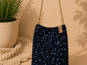 Glitter schoudertasje Midnight Blue