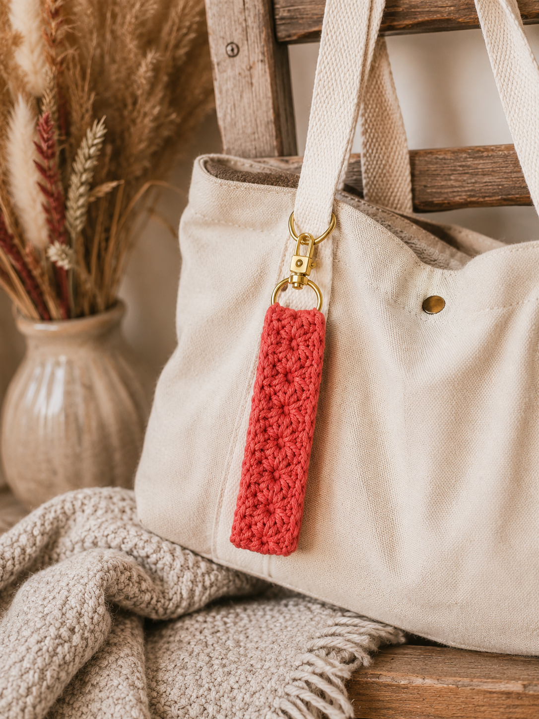 Bloom Tashanger / Sleutelhanger – Coral Bloom