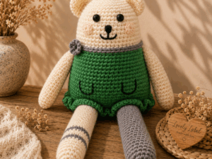 Handgemaakte gehaakte knuffel Fien Klaver – Lovely Label