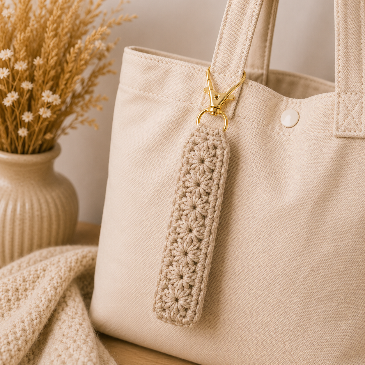 Bloom Tashanger / Sleutelhanger – Latte Bloom