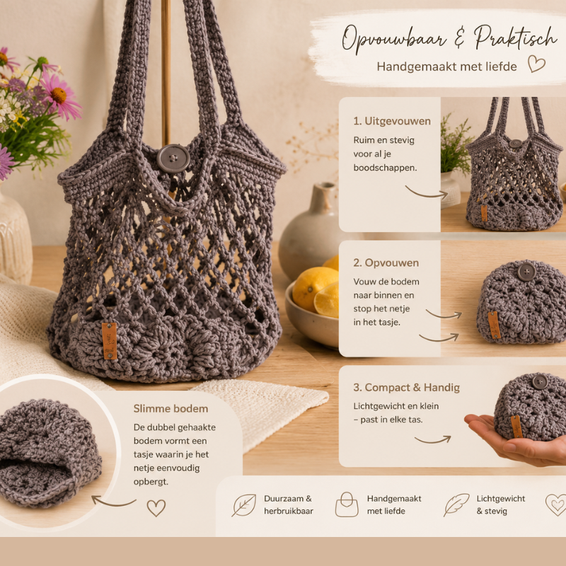 Lovely Pocket Shopper – Opvouwbaar boodschappennetje
