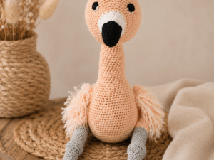Suus de Flamingo – handgemaakte gehaakte knuffel in roze