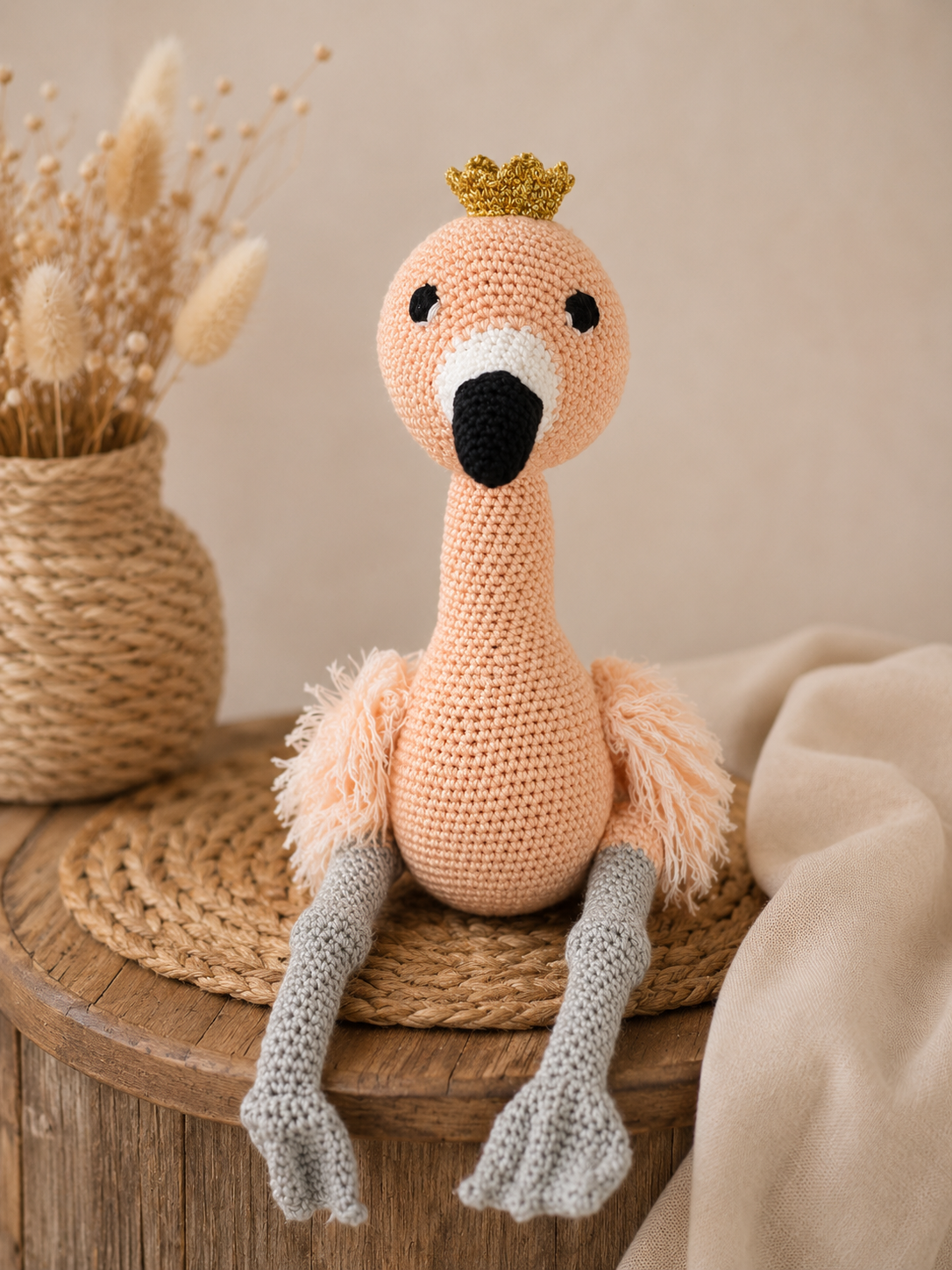 Suus de Flamingo β handgemaakte gehaakte knuffel in roze