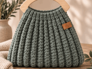 HugMe Bag Army handgemaakte tas met houten handvat van Lovely Label