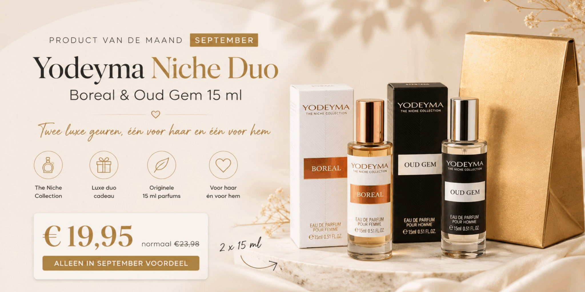 Yodeyma Niche Duo parfum aanbieding bij Lovely Label