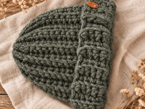 Hugme Muts Army handgemaakte groene muts