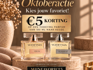 Lovely Label oktoberactie met €5 korting op Yodeyma parfum van 100 ml naar keuze.